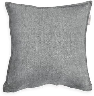 TOM TAILOR Melange-Kissenhülle, 40x40 cm, 40% Baumwolle/ 25% Viskose / 35% Polyester, Mit Stehsaum und Markenreißverschluss, WOVEN MELANGE Grau (Soft Grey)
