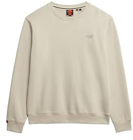 Superdry Herren Essential Logo Rundhals-Sweatshirt Hell Steinfarben Beige S