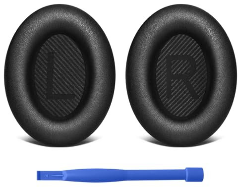 Meliya Replacement Earpads for Bose QuietComfort 35 & Quiet Comfort 35 II Headphones, Ear Pads Cushions with Soft Protein Leather and Noise Isolation Foam for Bose QC 35ii/35/25/15 QC2/Ae2 (Black)