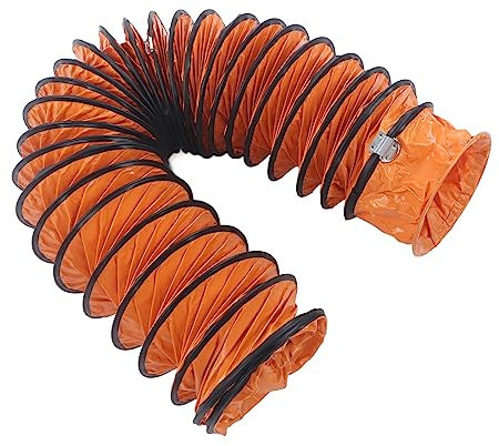 YKMBFEQC 8-Zoll-Flexschlauch, Flexibles PVC-Rohr, HVAC-Kanalschlauch, Flexibler PVC-Kanalschlauch mit S-förmiger Hakenstahlhalterung für Abluftventilator, strapazierfähig, 8 Zoll (10 m)