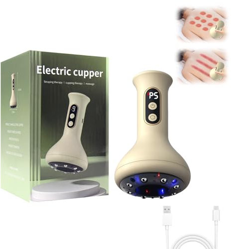 HASAIKA® Appareil De Massage Électrique À Ventouses, Dispositif De Grattage Masseur Électrique avec 9 niveaux de température et d'aspiration, Outil De Grattage Pour réduire les douleurs musculaires