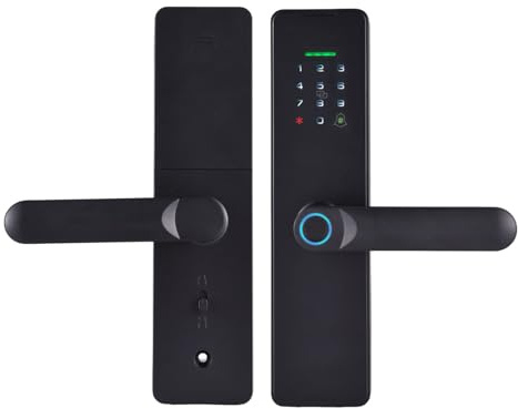 Swokely Smart Lock WiFi Keyless Eingangstür Schloss TY App/Fingerabdruck/Passwort/Karte/mechanische Schlüsselentlockungsmethoden Türschloss für 35-60 Mm Dicke Office Home