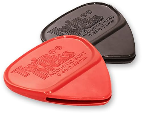 Twin Picks Doppel-Plektrum – Akustik Mix Pack – Weich + Hart – Einzigartiger Klang