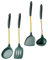 FUNOMOCYA 1 Juego Juego De Cocina Espátula Cocinando Utensilio Utensils Silicio Mezclando Herramientas De Trabajo Largo Fritura Cuchara Para Saltear Cerebro De Cocina Acero Inoxidable Green
