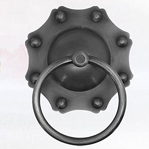 Vintage-Türklopfer Türklopfer aus Eisen in Blumenform, mehrfarbig, verschiedene Größen(Black,15Cm Diameter)