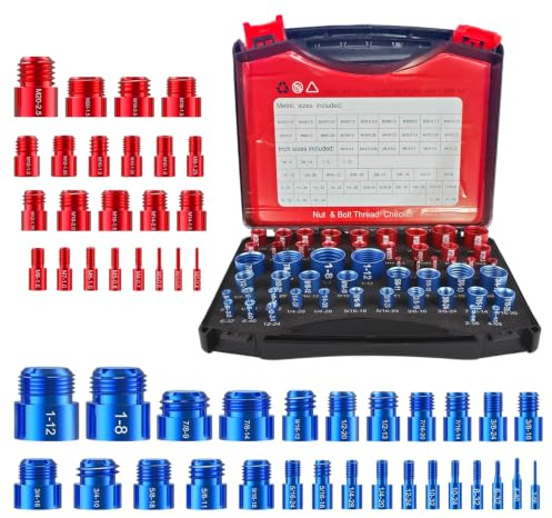 Gewindelehre Thread Checker Satz, 52 Teilig Schrauben Gewinde Prüfer Set | Gewindeprüfer für Muttern und Schrauben, Abnehmbar Schraubenmutter Gewindereparatur, 28 Zoll 24 Metrisch Gewindelehre