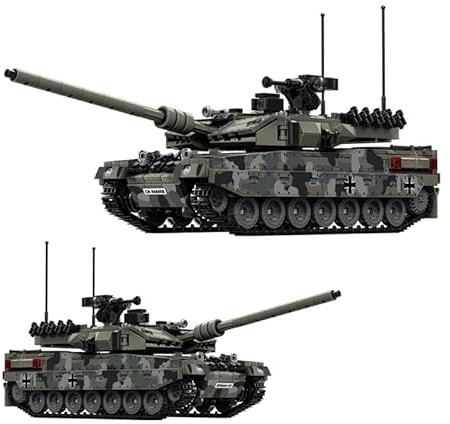 YILETKC Technik Leopard 2A7 Panzer Bausteine Bausatz, 1009 Teile Militär Deutscher Panzer Konstruktionsspielzeug, WW2 Armee Klemmbausteine Tank Modellbausatz, Geschenk für Teenager und Erwachsene