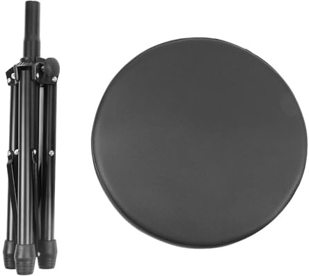RELDAXSBH Getäfelter Drum-Stuhl, drehbarer Schlagzeughocker mit Einstellbarer Höhe, zusammenklappbares Dreibein-Design für Schlagzeug, Klavier, Keyboard und Studioeinsatz