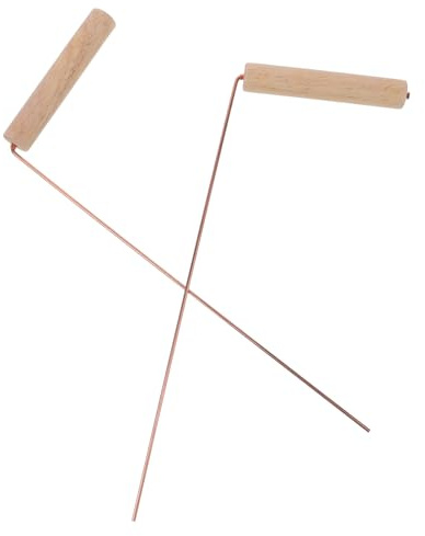 Fenical Baguettes de Sourcier en Laiton pour Chasse aux et Divination, Outil Robuste et Confortable, pour Camping et Prospection Extérieure
