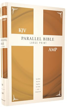 KJV, Amplified, Parallel Bible, Large Print, Hardcover, Red Letter: Two Bible Versions Together for Study and Comparison