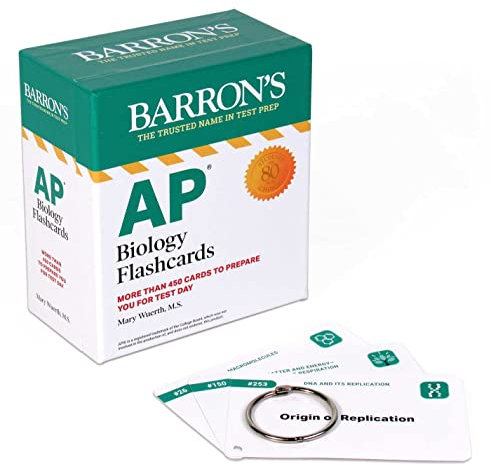 AP Biology Flashcards: Up-to-Date Review and Practice: + Sorting Ring for Custom Study (Barron's AP)