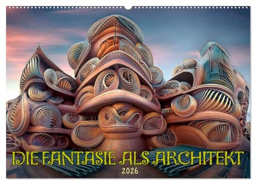 Die Fantasie als Architekt (Wandkalender 2026 DIN A2 quer), CALVENDO Monatskalender: Surrealismus in der Stadtplanung (CALVENDO Kunst)