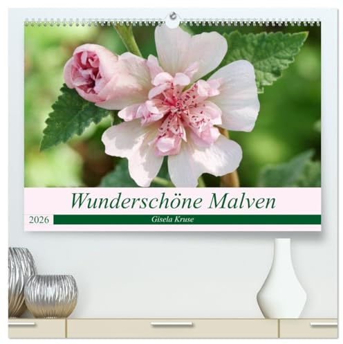 Wunderschöne Malven (hochwertiger Premium Wandkalender 2026 DIN A2 quer), Kunstdruck in Hochglanz: Ein Ausflug in die Welt der Malvengewächse (CALVENDO Natur)