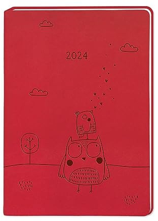 Terminplaner Lederlook 2024 Rot: Terminplaner Lederlook A6