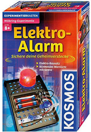 KOSMOS 659172 - Elektro-Alarm, Sichere deine Geheimverstecke, Elektro-Bausatz, Blinkendes Warnlicht mit Sirene, Experimentierset für Kinder ab 8 Jahre