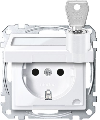 Schneider Electric Schuko Steckdose Klappdeckel System M MEG2315-0325, aktivweiß glänzend