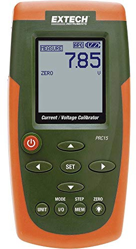 Extech PRC15 - Current & Voltage Calibrator/Meter – Precision 0–24 mA & 0–20 V Sourcing, 0.01% Accuracy, Backlit LCD, 5 Presets, Banana I/O – Includes Leads, Clips, Universal AC Adapter & Hard Case