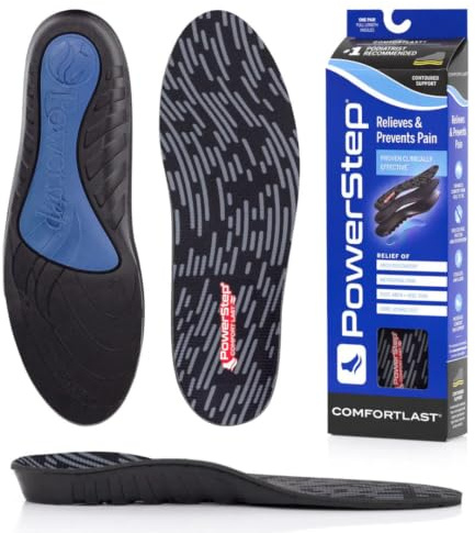 PowerStep Comfort Last Insoles, Cushioning Gel Insoles for Standing All Day, Foot Arch Discomfort, Heel Pain, All Day Comfort, Made in the USA (Men's 13-14.5)