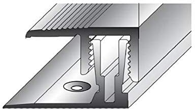 50 Meter (50 x 1 m) Klick-Abschlussprofil/Abschlussleiste Laminat, für Höhe 11 15 mm, 21,5 mm breit, 2-teilig, Alu eloxiert, inkl. Schrauben und Dübel
