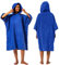 Winthome Poncho Absorbant Chaud, Peignoir de Bain Aidez la Plage à Changer, Serviette de Poncho avec Poche et Capuche, Poncho Surf pour Adulte Femme Homme Natation Surf Plages Douche Sauna (Bleu, M)