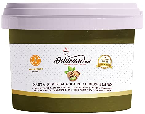 Dolcincasa-Pasta di Pistacchio Puro 100% al Naturale Senza Glutine per Creme e Gelati 500g