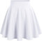 DRESSTELLS Gonna Corta Svasata Mini Gonna da Pattinatrice Versatile Elastica Solida Colore Gonna, White L