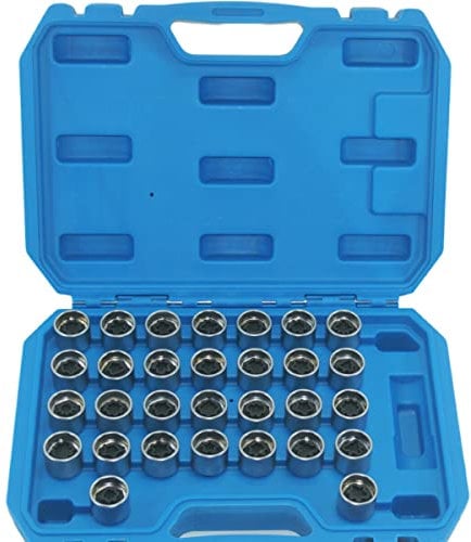 30pc Mercedes Locking Wheel Nut Key Set Unique Socket Set Patterned Recessed