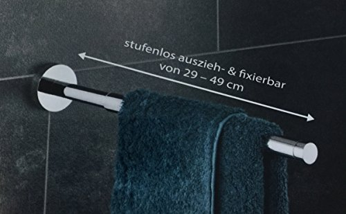 Barre porte-serviettes télescopique en acier inoxydable barre porte-serviettes 29–50 cm Longueur ajustable en continu de