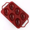KeepingcooX Silikon Ostern Ei Backform 6 Hohlraum Silikon Osterei Backform - Kuchen Brötchen Cupcake, Muffin Form mit Griffen, Stahlrahmen Anti-Verformung, Antihaft, Top-Qualität