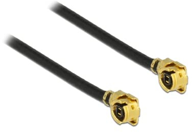 DeLOCK 89608 Koaxialkabel MHF (I-PEX), 0,2 m, Schwarz, Gold – Koaxialkabel (MHF (I-PEX), MHF (I-PEX), gebogen, 0,2 m, Schwarz, Gold)