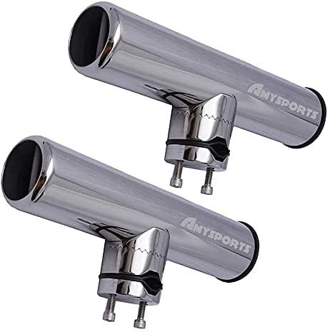 AMYSPORTS Rutenhalter Edelstahlständer auf Angelrutenhalter für Schienen 3/4 bis 1 19mm bis 25mm (2pcs Rutenhalter)
