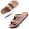 Hitmars Mules Femme Homme Sandale Bout Ouvert Confort Tongs Été Plates Sandales et Nu-Pieds Boucle Sabots Chaussure de Plage Marron Taille 46 EU