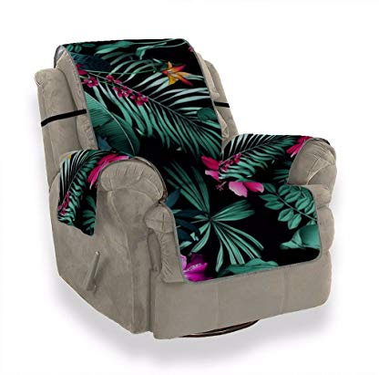 A.Monamour Sofabezug Sofaüberwurf Sesselschoner Exotische Tropische Monstera Blätter Palmblätter Botanisch Samt Sesselbezug Sesselhusse Sessel Abdeckung Sesselschutz Stuhl Abdeckung Stuhlschutz