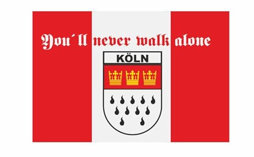 U24 Aufkleber Köln never walk alone Flagge Fahne 8 x 5 cm Autoaufkleber Sticker