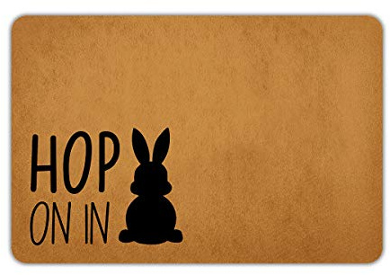 Ostern Fußmatte Osterhasen Muster Türmatte Hop On im Eingang Matte Ostern Dekorative Bodenmatte Waschbar Ostereier Ostern Indoor Outdoor Teppich Bodentür Wohnbedarf Dekormatten