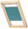 VELUX Original Wabenplissee, S08, Petrol, mit Grauer Führungsschiene
