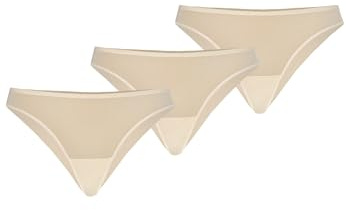 Teyli Brasilianisch Slips Damen 3er Pack mit Netz - Damen Unterwäsche - Brasilianisch Geschnittene Slip Damen Mehrfachpackung Beige S