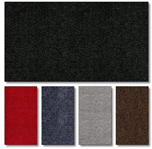 Fußmatte nach Maß PT-MAX | waschbar & unifarben | ab 21,86 € | gewählt: 51-60 cm breit, 151-175 cm lang, schwarz