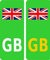 2 x GB Green Electric/EV/Hybrid Union Jack Flag Car Number Plate Vinyl Stickers United Kingdom by Ellis Graphix
