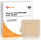 Carbou 10Pcs Silicone Foam Dressing 3x 3(7.5 cm x 7.5 cm) - with Border Adhesive Waterproof Central Ultra Absorbent-Foam (1.8 X 1.8) Square Dressing Waterproof Silicone Wound Bandage