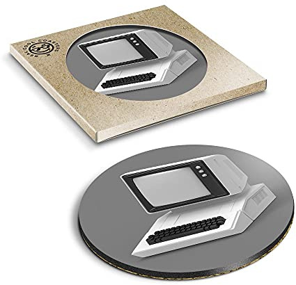 1 x Eco Boxed Cork Coasters - BW - Vintage PC Computer 80's Retro Drink Cup Mug Glass Table Mat #43294