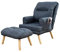 Grekpol Liegesessel mit Fußhocker, Rückenlehne 5-stufig einstellbar, seitliche Fächer, Sessel B50 x H96 x T65/135 cm, Hocker B63 x H22/37 x T42 cm, dunkelgraudk