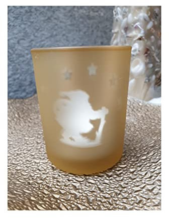 narrenkiste Gi222 Gold Teelicht aus Glas Motiv Nikolaus Gilde