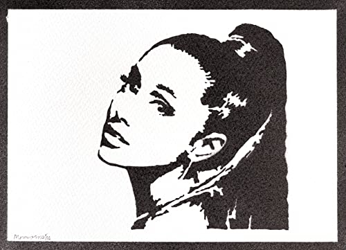 moreno-mata Echtes Handgemachtes Graffiti Ariana G... Musik Aesthetic Poster & Kunstdrucke Bilder Plakat Handmade Deko Wandbilder Wohnzimmer Wanddeko Geschenke für Männer und Frauen