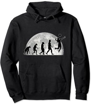Volleyball Evolution Mond Volleyballspieler Beachvolleyball Pullover Hoodie