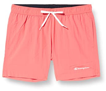 Champion Legacy Beachshorts AC Small Logo Costume a Pantaloncino, Rosa Ciclamino, XL Uomo