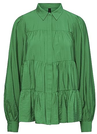 YAS Women's Yaspala LS Shirt S. Noos Blouse, Fern Green, M