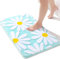 QJHOMO Grün Badezimmerteppich Niedliche Gänseblümchen Badematte rutschfest Waschbar Badteppich Weiße und Gelbe Blume Badvorleger Weiche Duschvorleger Absorbierende Badezimmer Teppich 40x60 cm