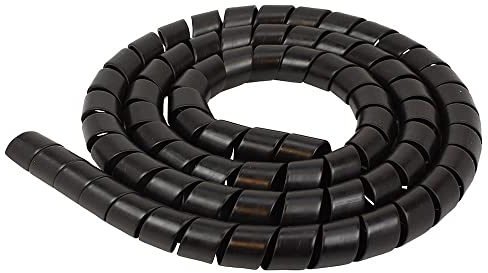 cyclingcolors Manguitos para Cable Espiral Flexible Organizador ubo Protector Flexible Negro Plástico PVC Coche Moto (Diámetro 10mm, Longitud 1m)