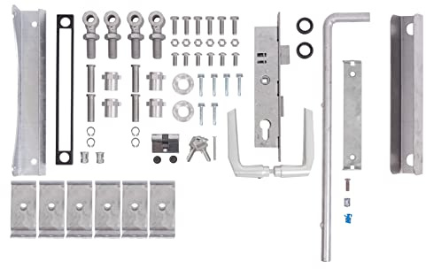 Alberts 678166 Zubehör-Set Flexo | für Doppeltor | bis 1200 mm Höhe | Stahl roh, feuerverzinkt